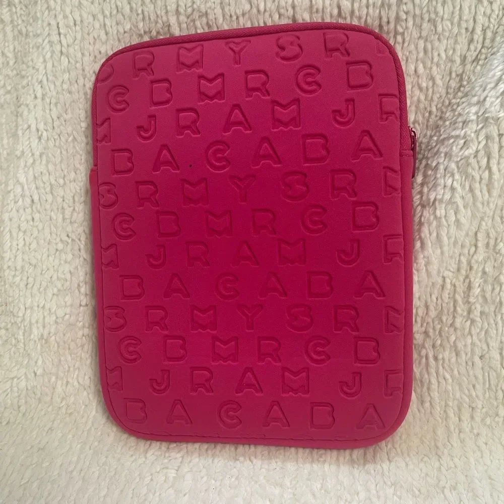 Marc by Marc Jacobs Embossed Hot Pink Tablet Sleeve, padded IPad, tablet case